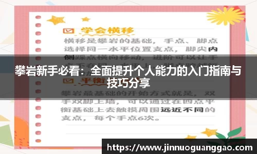 攀岩新手必看：全面提升个人能力的入门指南与技巧分享