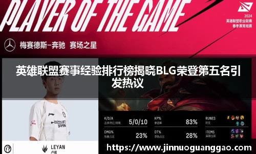 英雄联盟赛事经验排行榜揭晓BLG荣登第五名引发热议
